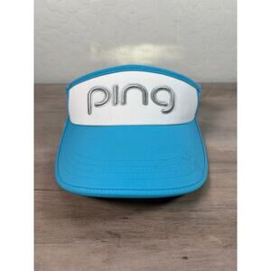 Pink Aqua Blue White Women's Golf Visor Hat-‎ One Size Fits Most- EUC